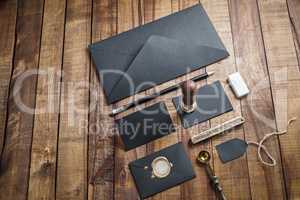 Blank black stationery