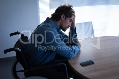 Man sitting upset in clinic at hospital