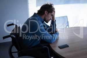 Man sitting upset in clinic at hospital