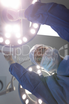 Mature female surgeon ready for the operation