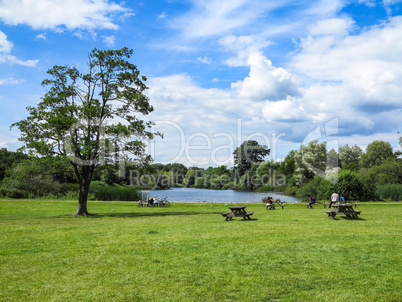 Pond and Picnic Tables