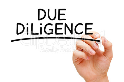 Due Diligence Handwritten With Black Marker