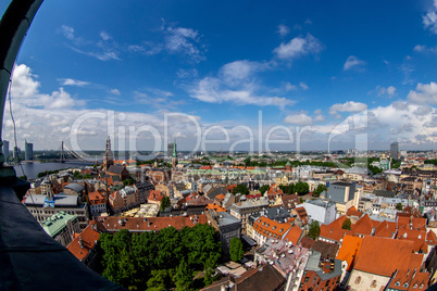 View of Riga city from above.
