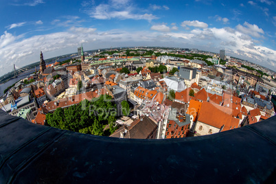 View of Riga city from above.