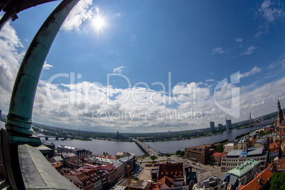 View of Riga city from above.