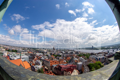 View of Riga city from above.