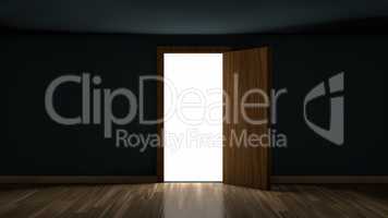 Door opened from an empty room outside