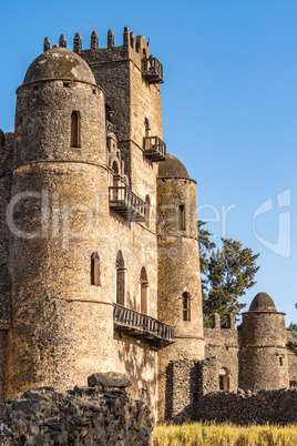 Fasil Ghebbi is the remains of a fortress-city within Gondar, Ethiopia