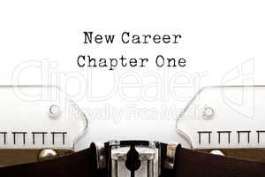 New Career Chapter One Typewriter Concept