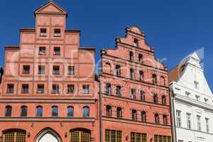Historische Giebelhäuser in Stralsund, Deutschland, historic ho