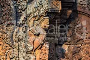 Banteay Srei is a Hindu temple dedicated to Shiva in Angkor, Cambodia