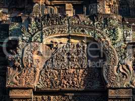 Banteay Srei is a Hindu temple dedicated to Shiva in Angkor, Cambodia