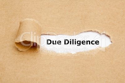 Due Diligence Risk Management Ripped Paper Concept