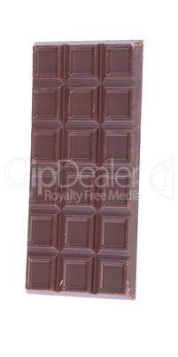 bar of  brown chocolate isolated