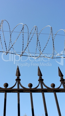 barbwire on sky background