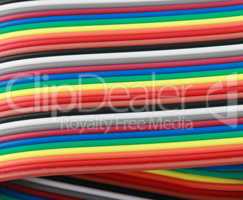 many wire ribbon cable at dry sunny day