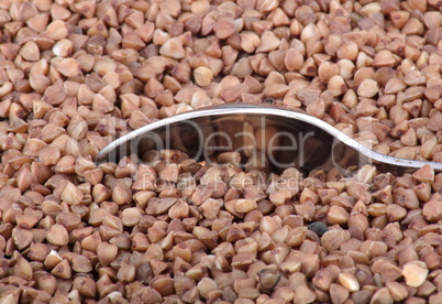 buckwheat background and one teaspoon