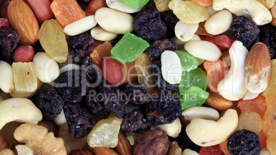 set of dried fruit at dry sunny summer day