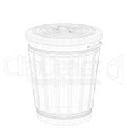 3D wire-frame model of trash can