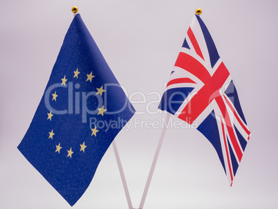 Flagge Europäische Union und Flagge Großbritannien