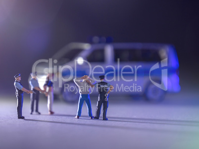 Miniatur Figuren Polizei Festnahme