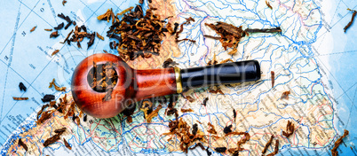 Tobacco pipe on the map