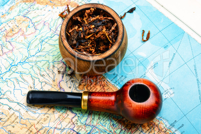 Tobacco pipe on the map