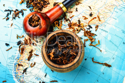 Tobacco pipe on the map
