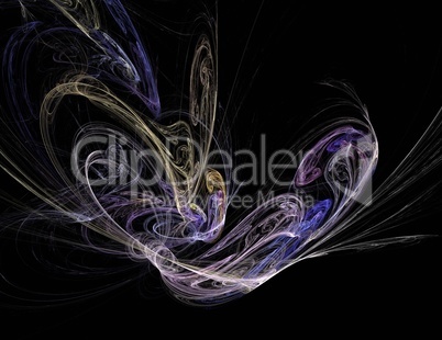 image of one Digital Fractal on Black Color