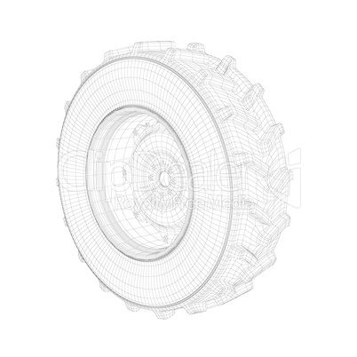 3D model of tractor wheel