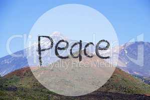 Vulcano Mountain, English Text Peace, Beautiful View