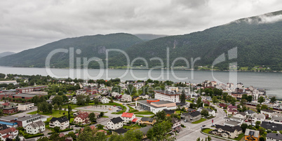 Panoramic view of Andalsnes city in Norway