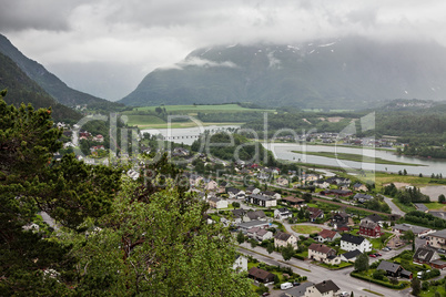 View of Andalsnes city in Norway