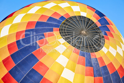 Closeup of a colorful hot-air balloon