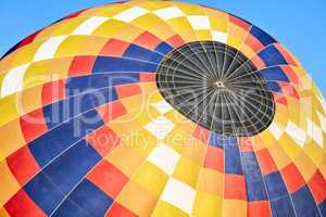 Closeup of a colorful hot-air balloon
