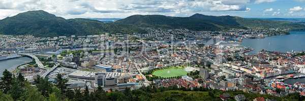 Panoramic view of Bergen, Norway