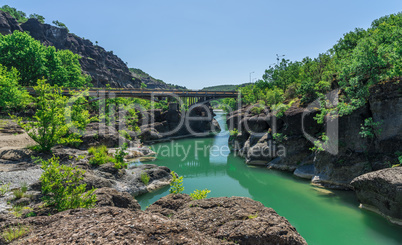 river with green water in Greece