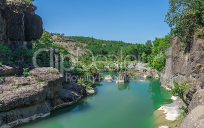 river with green water in Greece