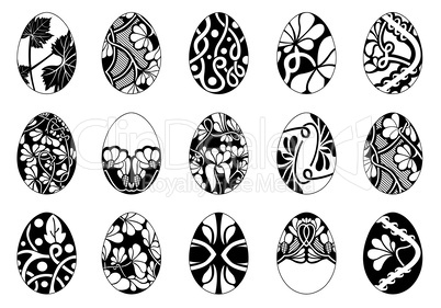 Set of different easter eggs