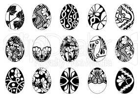 Set of different easter eggs