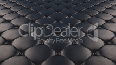 Quilted fabric surface. Black leather and black leather. Option 1