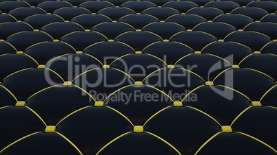 Quilted fabric surface. Black vinyl and yellow velvet. Option 1