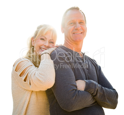 Attractive Middle-aged Couple Isolated On White Background