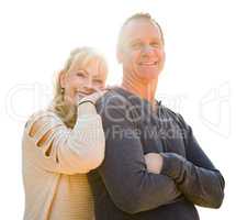 Attractive Middle-aged Couple Isolated On White Background