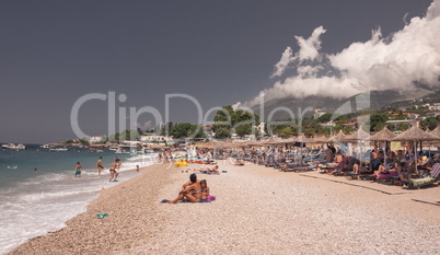 Beach and sea at the resort Dhermi, Albania