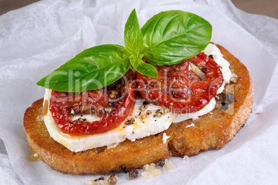 Bruschetta with feta and tomatoes