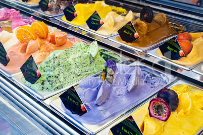 Flavors of ice cream in store