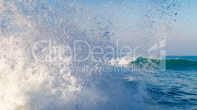 splashing wave near the coast