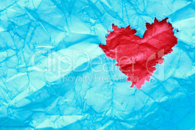 Red Heart On Blue