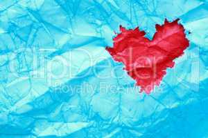 Red Heart On Blue